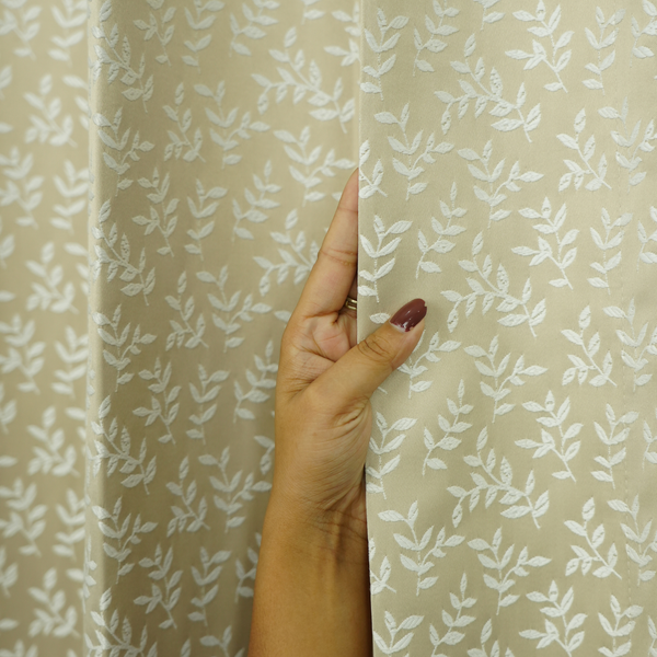 Beige Leaf Design Jacquard