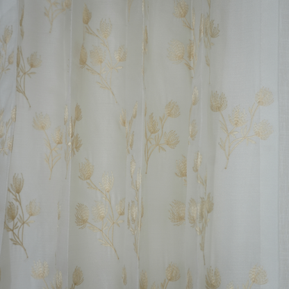 Beige Embroidery Flower Design