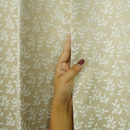 Beige Leaf Design Jacquard