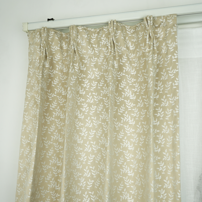 Beige Leaf Design Jacquard