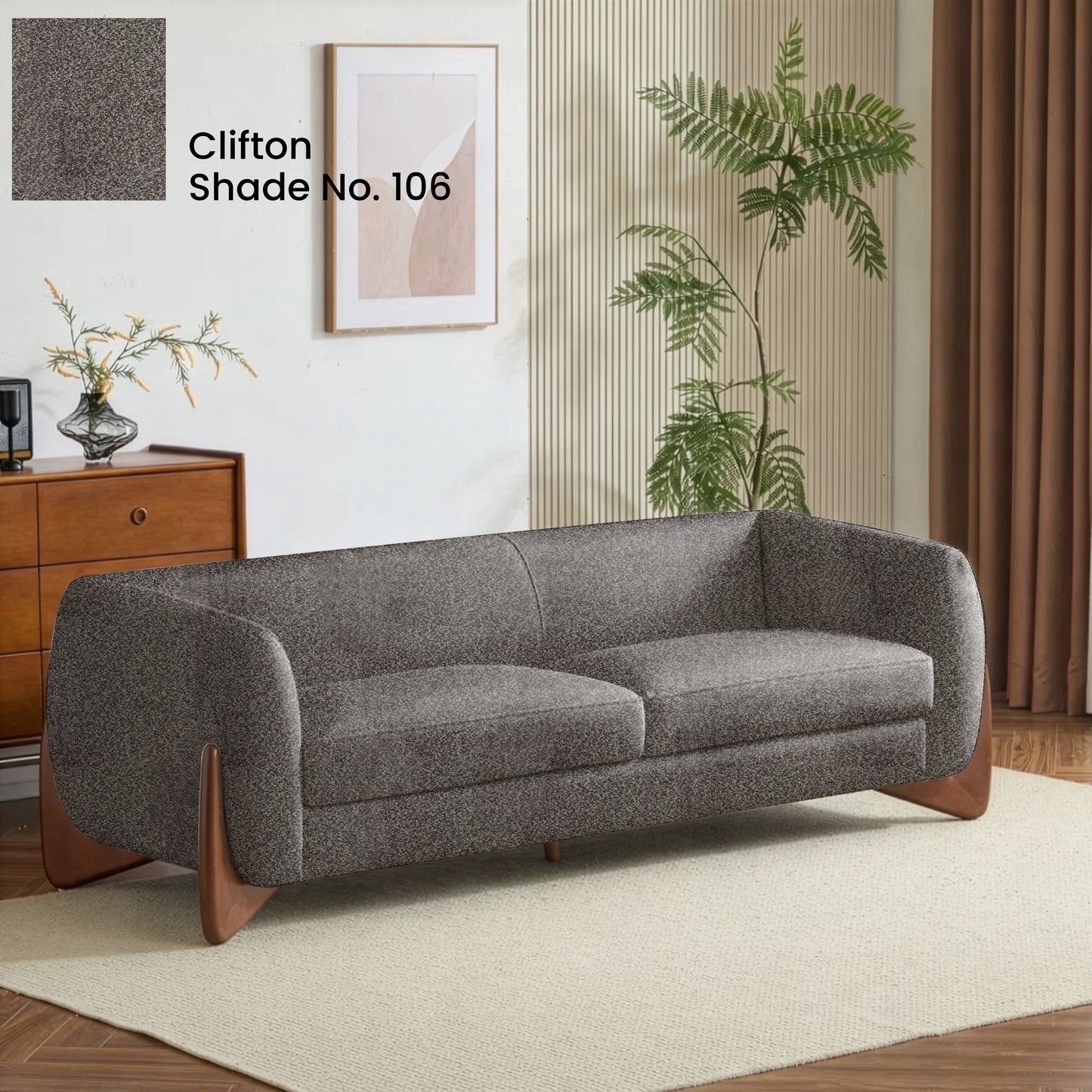 Charcoal Mist Color Sofa Fabric