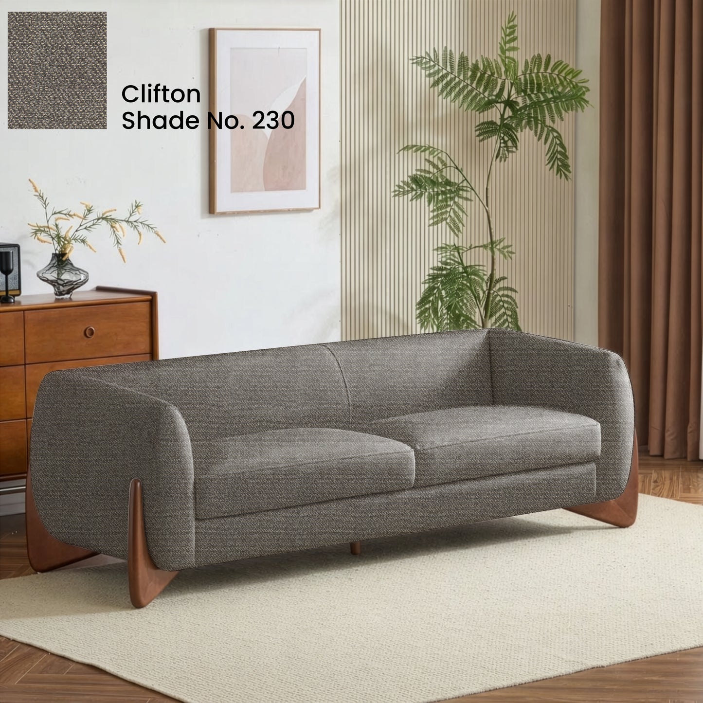 Stone Taupe Color Sofa Fabric