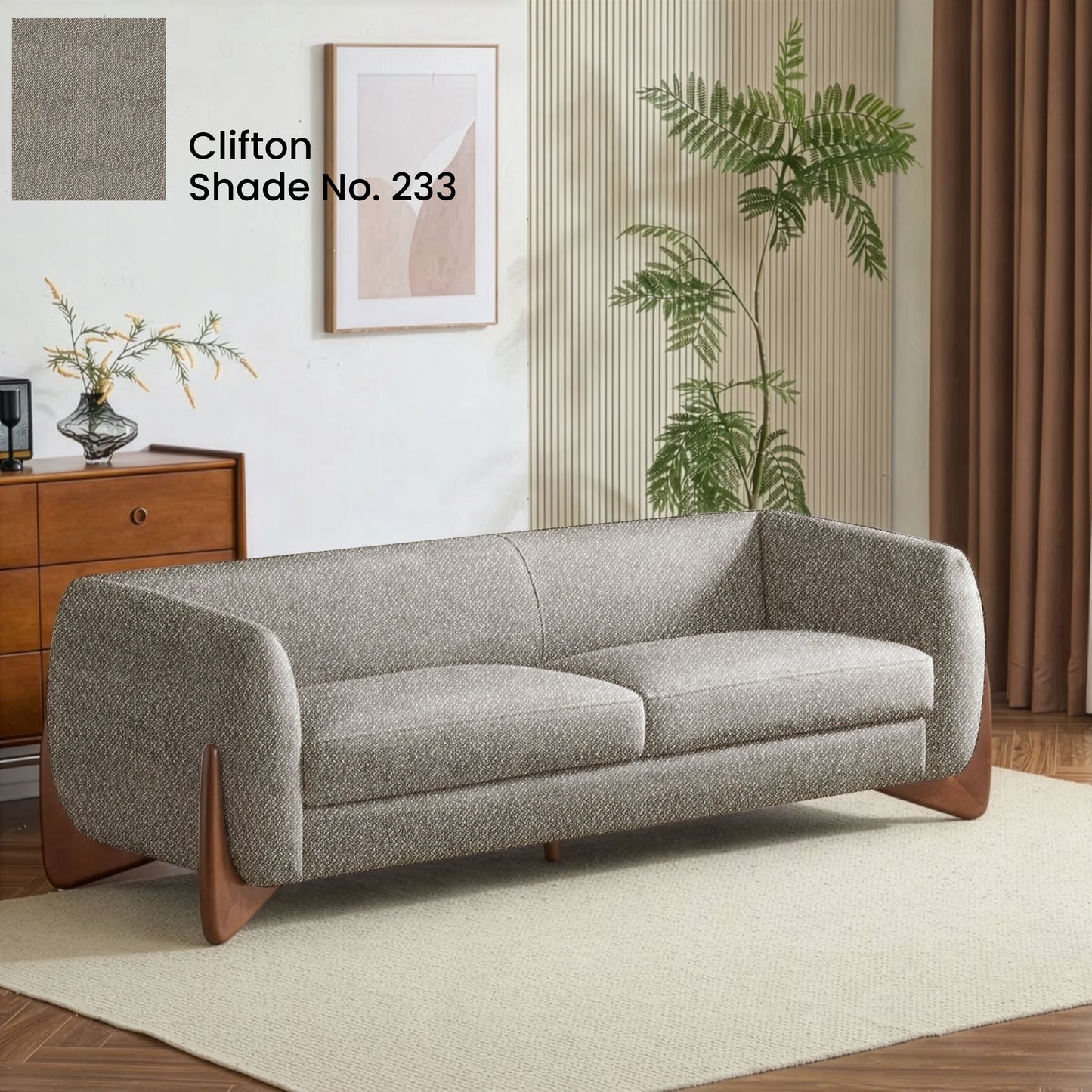 Warm Taupe Color Sofa Fabric