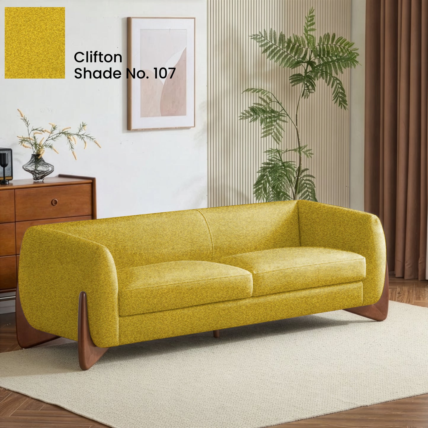 Sunshine Yellow Color Sofa Fabric
