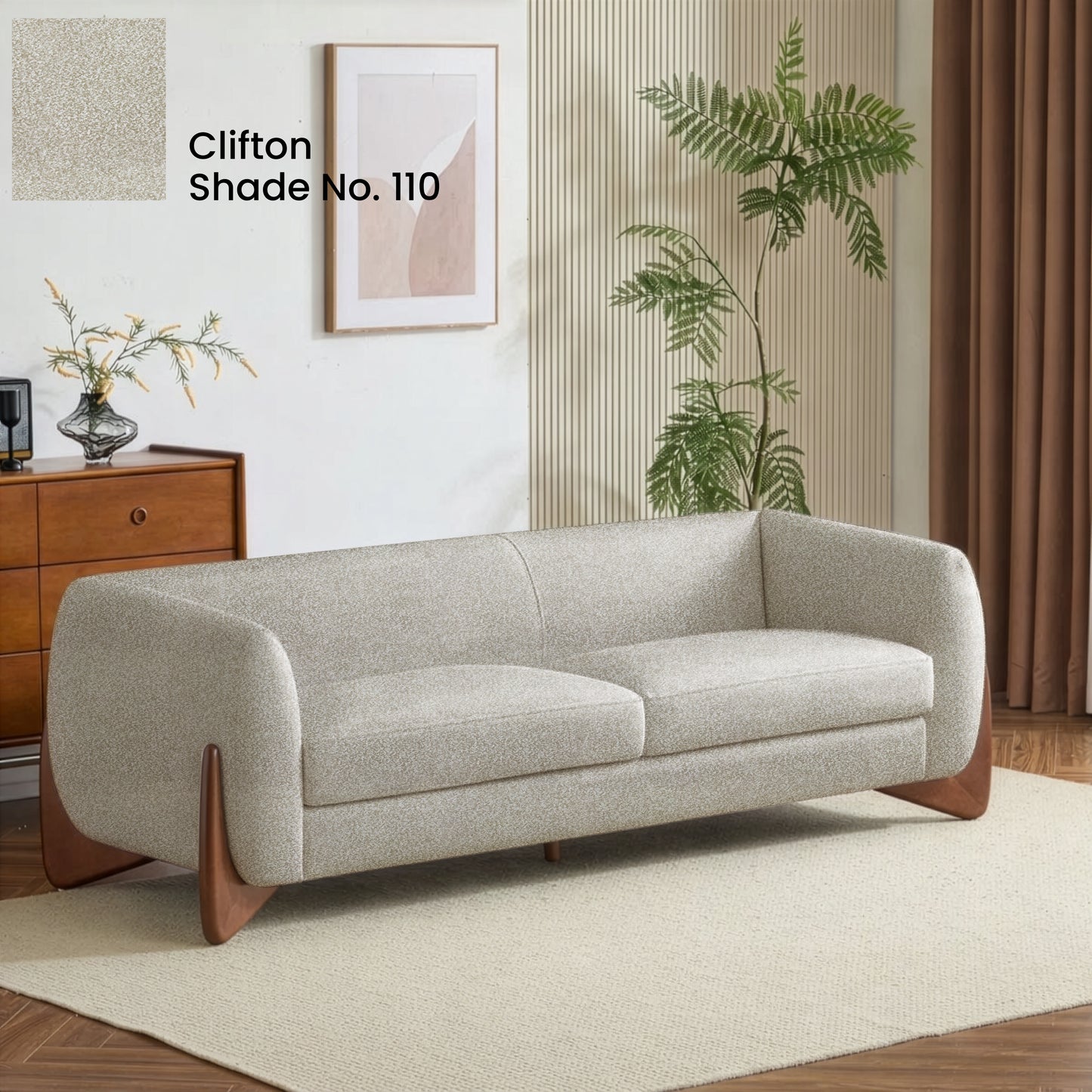 Soft Ivory Color Sofa Fabric