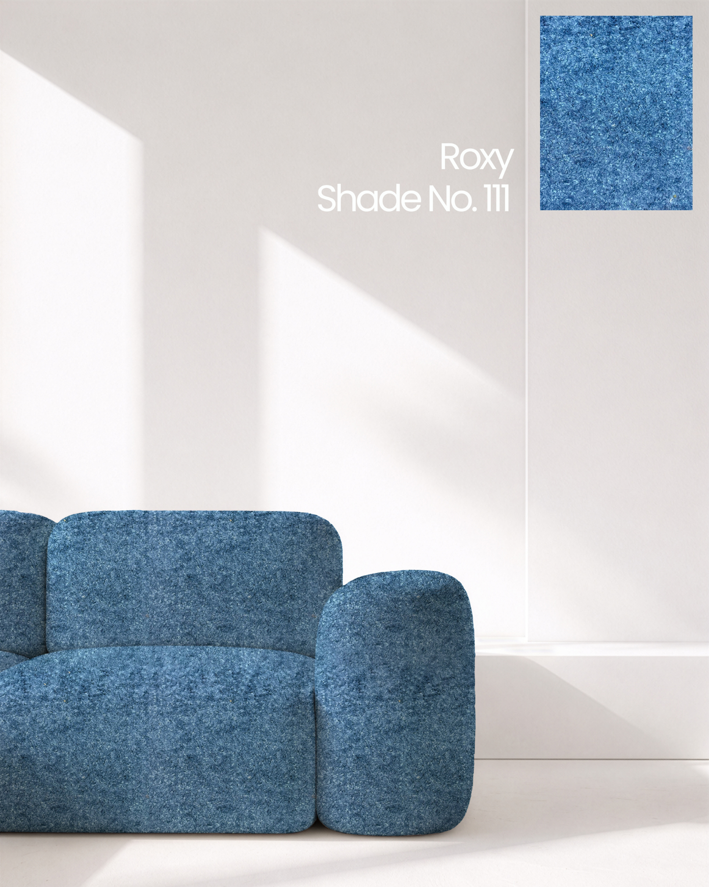 Steel Blue Rich Boucle Sofa Fabric