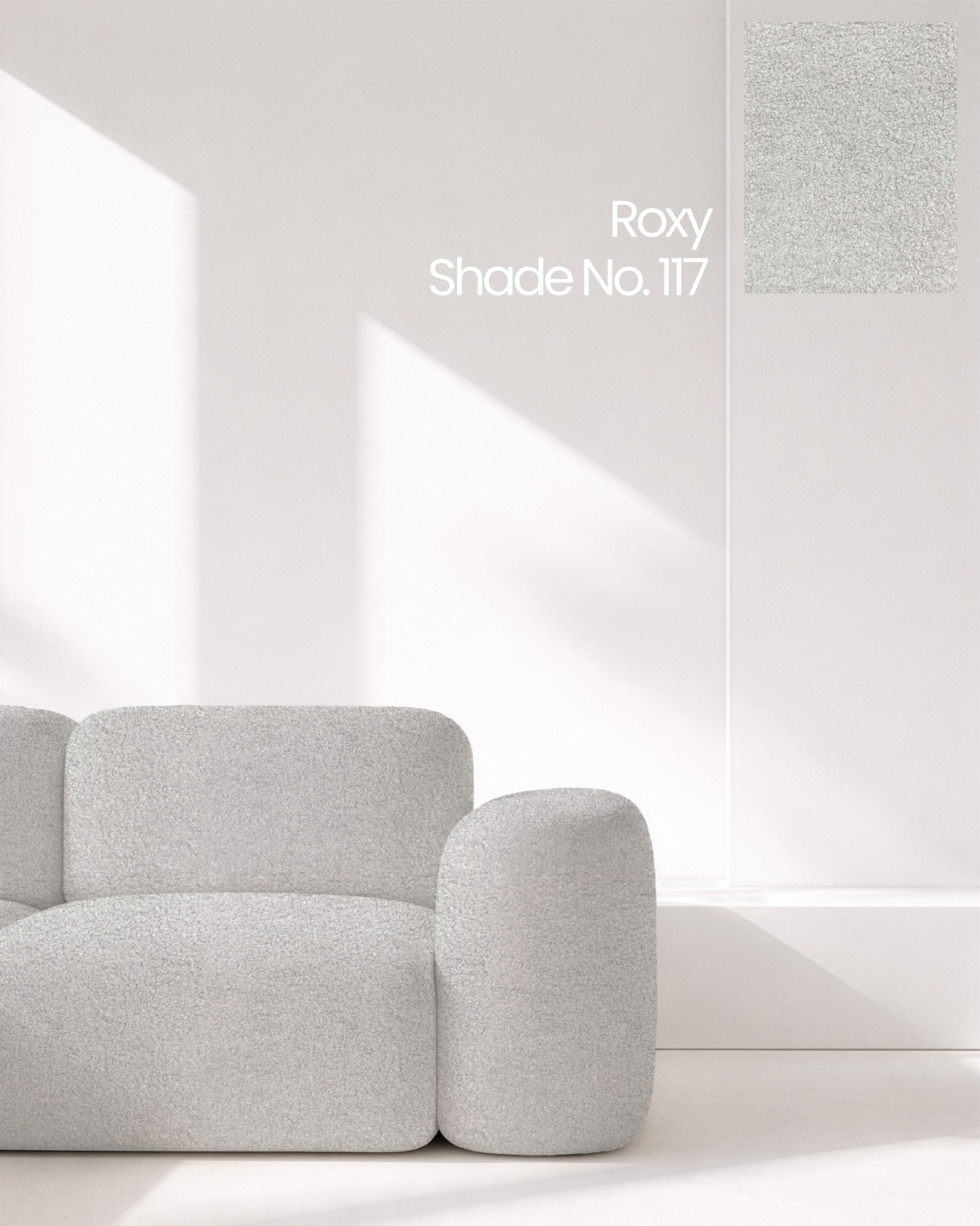 Silver Grey Soft Boucle Sofa Fabric