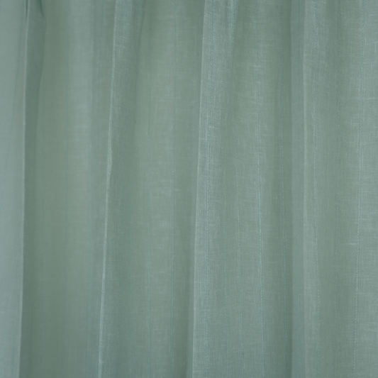 Dull Sky Blue Stripe Poly Cotton Sheer