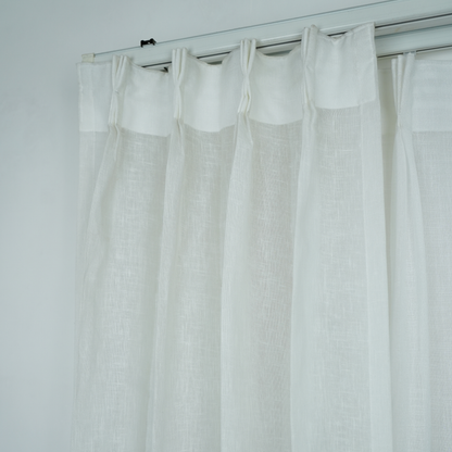 Grey Color Double Stripe Poly Cotton Sheer