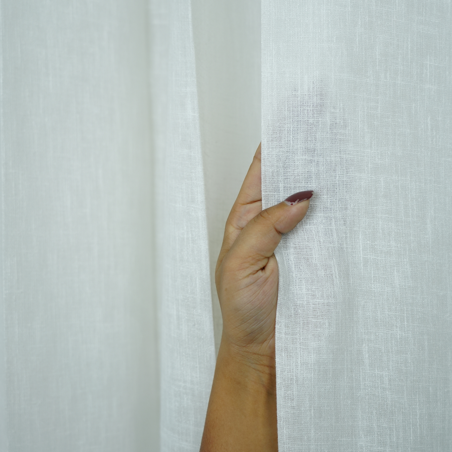 Grey Color Double Stripe Poly Cotton Sheer