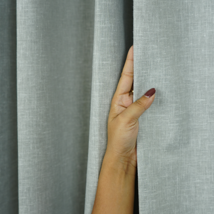 Light Grey Color 100% Blackout Cotton Texture