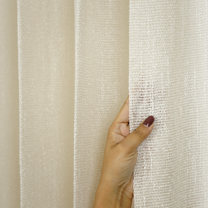 Off White Cotton Texture Sheer