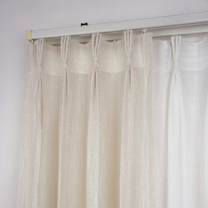 Off White Cotton Texture Sheer