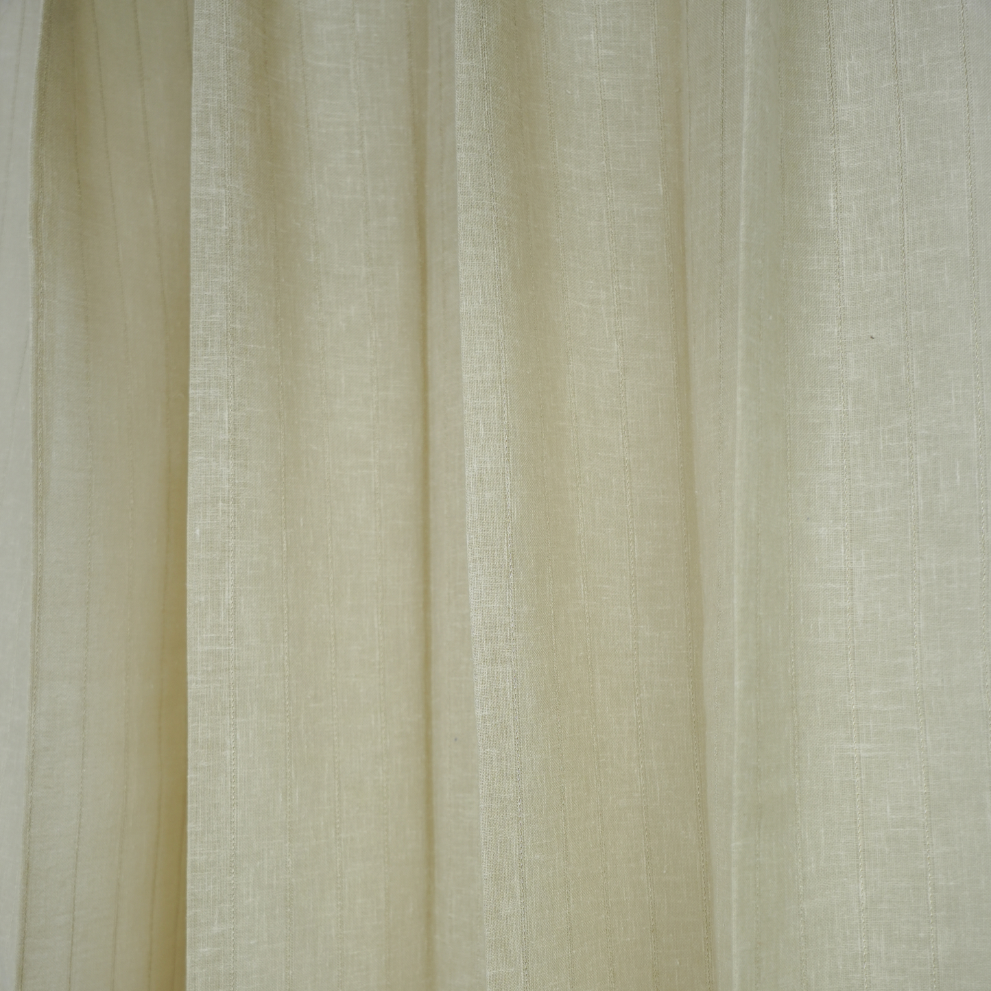 Off White Texture Poly Cotton Linen Look Sheer