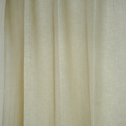 Off White Texture Poly Cotton Linen Look Sheer