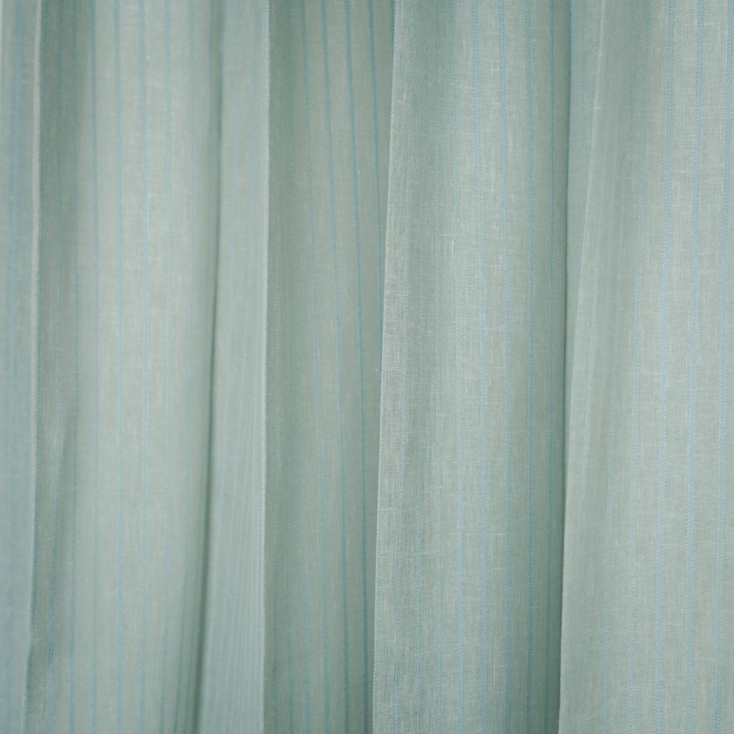 Sky Blue Stripe Poly Cotton Sheer