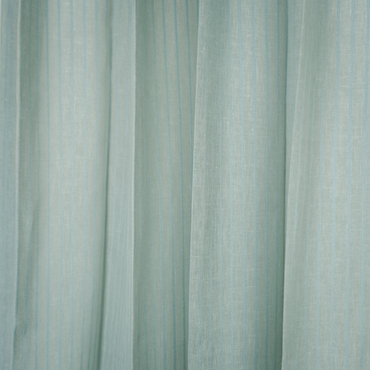 Sky Blue Stripe Poly Cotton Sheer