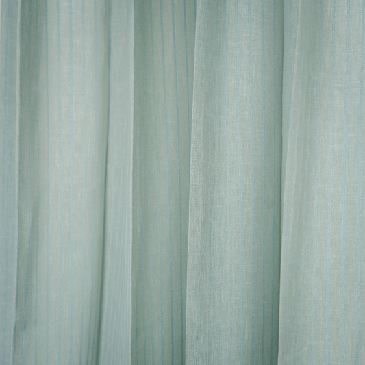 Sky Blue Stripe Poly Cotton Sheer