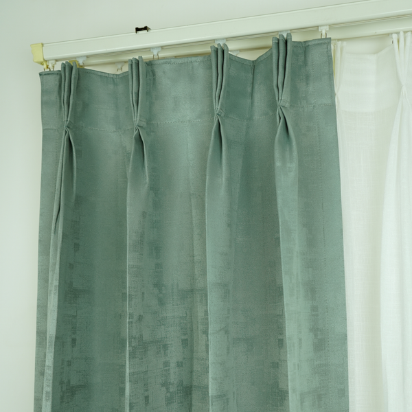 Turqouise Green Jacquard Texture 100% Blackout