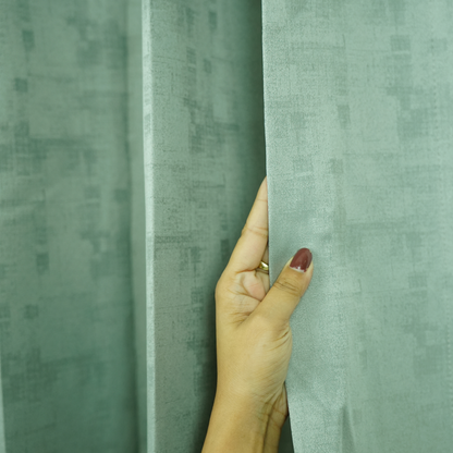 Turqouise Green Jacquard Texture 100% Blackout
